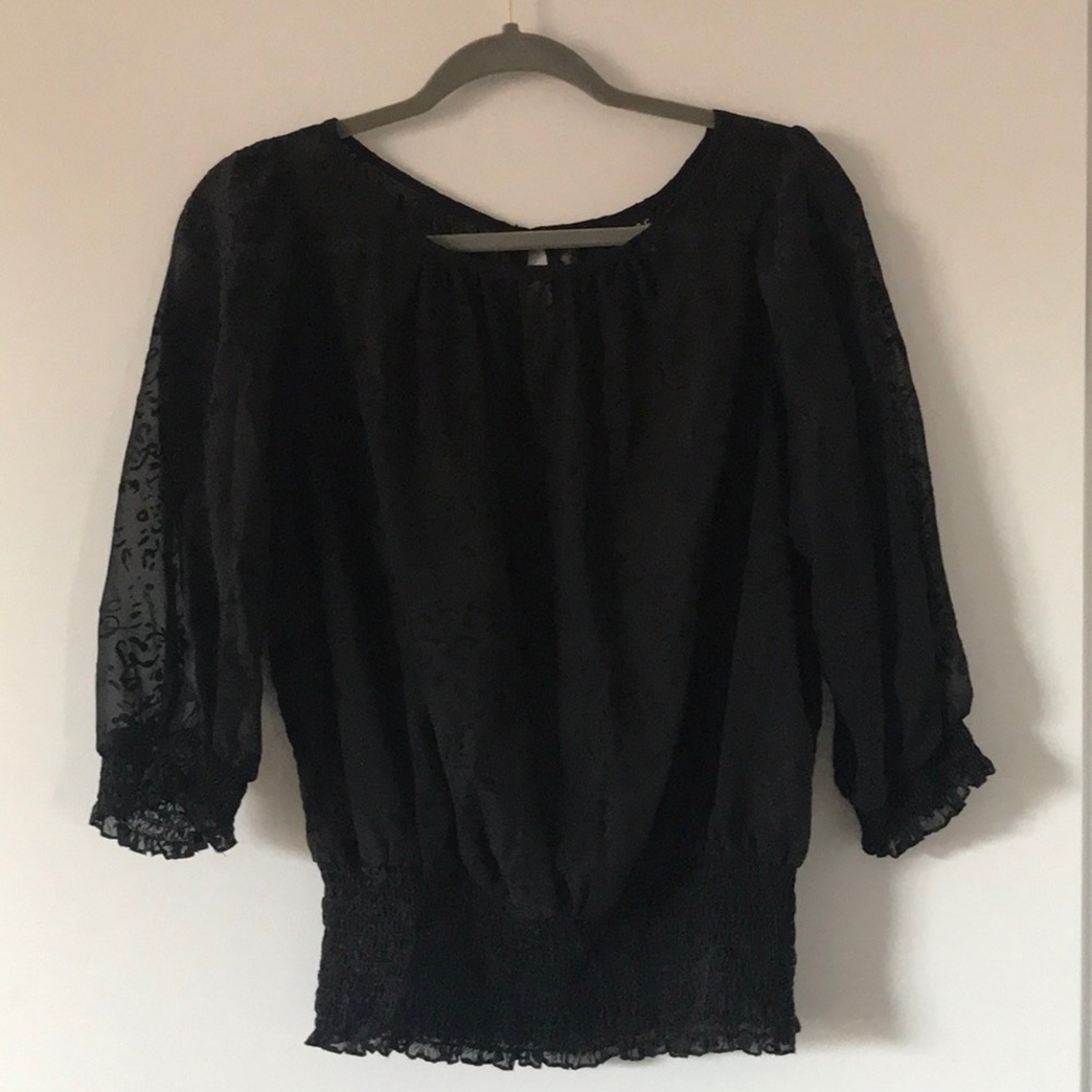 Sheer black top